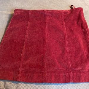 Maroon velvet skirt